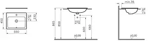 Раковина VitrA S20 55 белый 5465B003-0001 Раковина VitrA S20 55 белый 5465B003-0001, 2