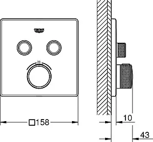Термостат для 2 потребителей Grohe Grohtherm SmartControl белый/хром 29156LS0 Термостат для 2 потребителей Grohe Grohtherm SmartControl белый/хром 29156LS0, 4