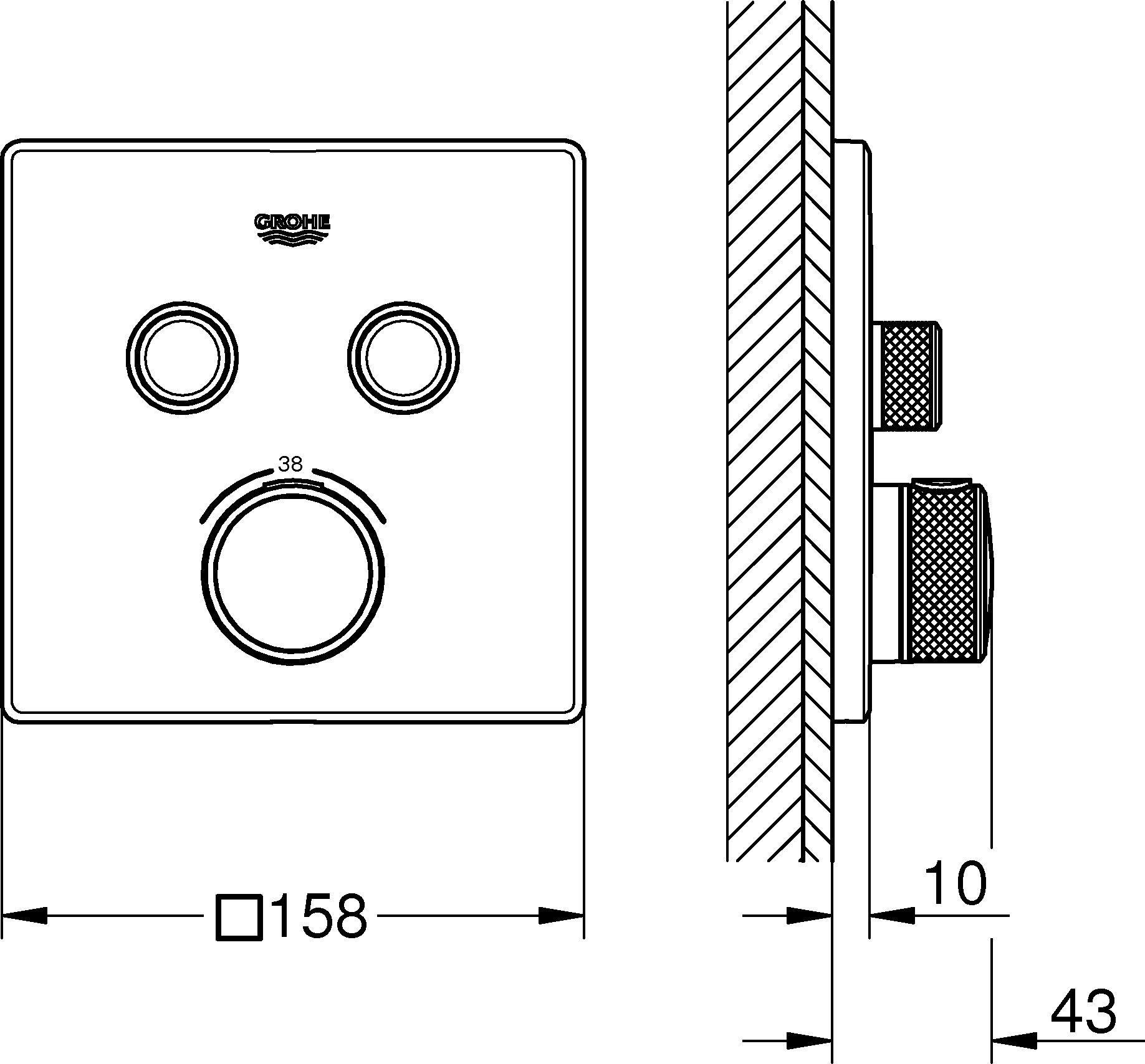 Термостат для 2 потребителей Grohe Grohtherm SmartControl белый/хром 29156LS0 Термостат для 2 потребителей Grohe Grohtherm SmartControl белый/хром 29156LS0