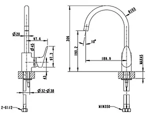 Смеситель для кухни Bravat Drop хром F74898C-1A, 2