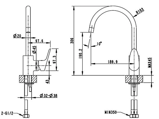 Смеситель для кухни Bravat Drop хром F74898C-1A