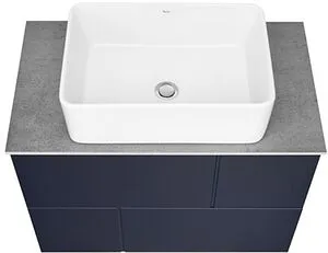 Тумба-умывальник подвесная Roca Luna 80 синий ZRU9307767+ZRU9307771+32700B000 Тумба-умывальник подвесная Roca Luna 80 синий ZRU9307767+ZRU9307771+32700B000, 5