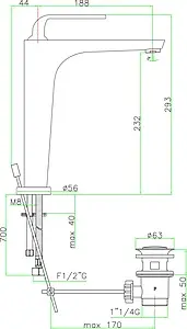 Смеситель для раковины Fiore Koko хром 87CR5517 Смеситель для раковины Fiore Koko хром 87CR5517, 2