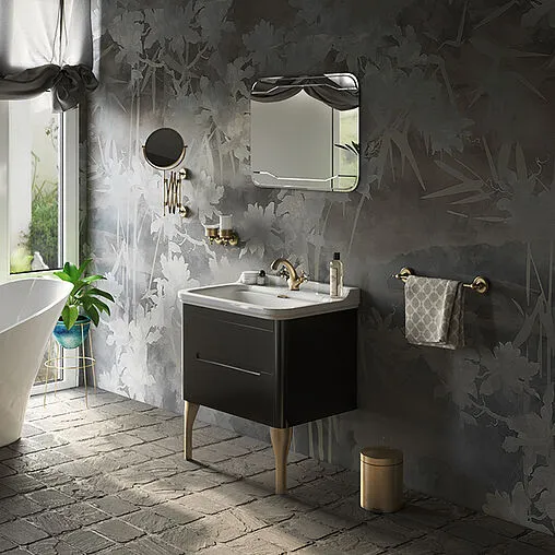 Тумба под умывальник Kerasan Waldorf 80 Nero matt 925631