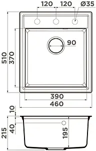 Мойка кухонная Omoikiri Daisen 46-BE ваниль 4993608 Мойка кухонная Omoikiri Daisen 46-BE ваниль 4993608, 2