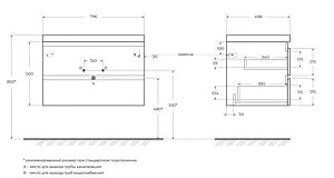 Тумба-умывальник подвесная Cezares Molveno 80 Beton MOLVENO-80-2C-SO-BET+CZR-1188-800/500 Тумба-умывальник подвесная Cezares Molveno 80 Beton MOLVENO-80-2C-SO-BET+CZR-1188-800/500, 2