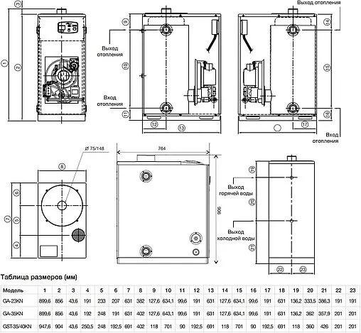 Напольный газовый котел двухконтурный турбированный 23кВт Navien GA 23 KN PNGA0023FD009 Напольный газовый котел двухконтурный турбированный 23кВт Navien GA 23 KN PNGA0023FD009