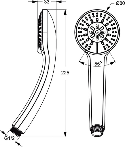 Лейка ручного душа Ideal Standard IdealRain хром B9401AA