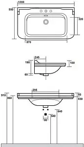 Раковина Kerasan Waldorf 120 белый 4144K1bi/cr*1 Раковина Kerasan Waldorf 120 белый 4144K1bi/cr*1, 2