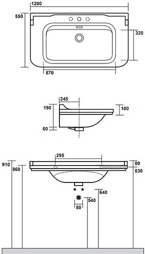 Раковина Kerasan Waldorf 120 белый 4144K1bi/cr*1