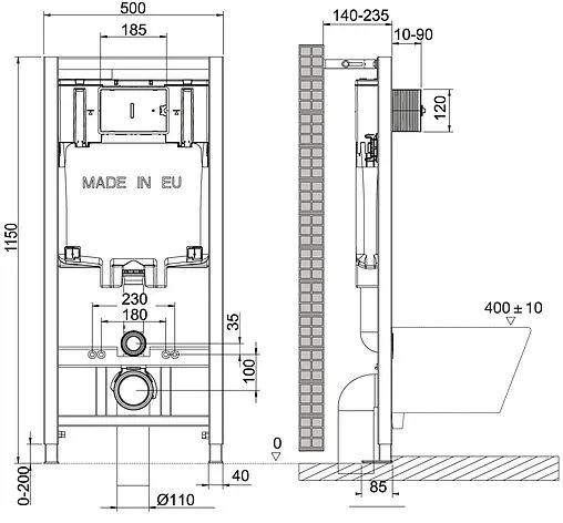 Комплект 5 в 1 Lemark Peneda+ Bit+Glazer White 100801427 с кнопкой Bit 9801005 хром глянцевый