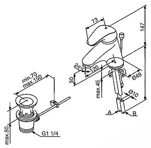 Смеситель для раковины Damixa Space хром 108210000, 2