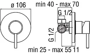 Смеситель для душа скрытого монтажа Nobili Acquerelli хром AQ93108CR Смеситель для душа скрытого монтажа Nobili Acquerelli хром AQ93108CR, 2