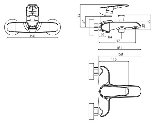 Смеситель для ванны Damixa Origin Evo хром 821000000
