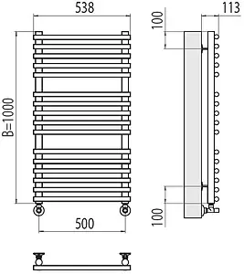 Полотенцесушитель водяной лесенка Terminus Кремона П16 500х1000 полированная сталь 4670078530677 Полотенцесушитель водяной лесенка Terminus Кремона П16 500х1000 полированная сталь 4670078530677, 2