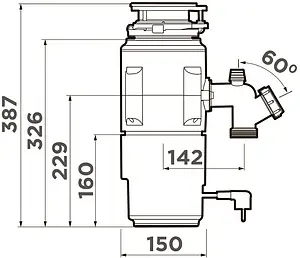 Измельчитель пищевых отходов Omoikiri Nagare Slim Nagare Slim 1200 4995063 Измельчитель пищевых отходов Omoikiri Nagare Slim Nagare Slim 1200 4995063, 2
