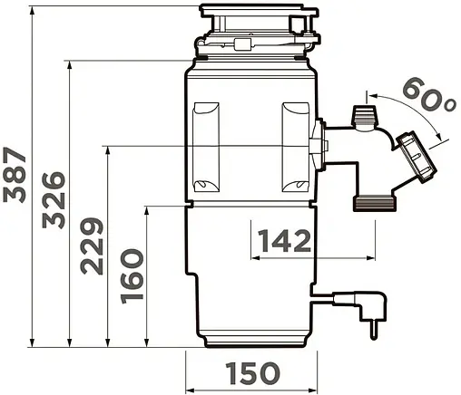 Измельчитель пищевых отходов Omoikiri Nagare Slim Nagare Slim 1200 4995063 Измельчитель пищевых отходов Omoikiri Nagare Slim Nagare Slim 1200 4995063