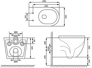 Унитаз подвесной безободковый Toni Arti Russi черный TA-1900BM Унитаз подвесной безободковый Toni Arti Russi черный TA-1900BM, 2
