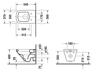 Унитаз подвесной Duravit DuraStyle белый 2536090000 Унитаз подвесной Duravit DuraStyle белый 2536090000, 2