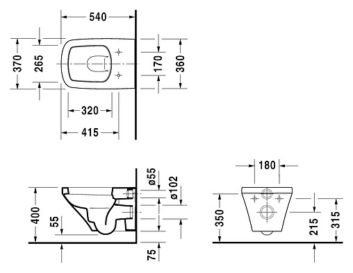 Унитаз подвесной Duravit DuraStyle белый 2536090000