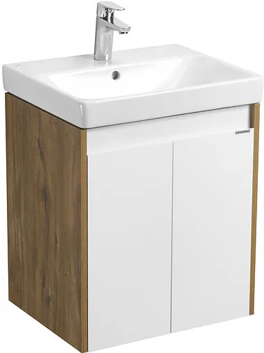 Тумба под умывальник Aquaton Сканди Doors 55 белый/дуб рустикальный 1A278801SDZ90