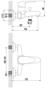 Смеситель для ванны Lemark Pramen хром LM3302C Смеситель для ванны Lemark Pramen хром LM3302C, 2