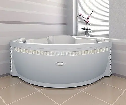 Панель для ванны фронтальная Radomir Сорренто 140х140 "Кристаллы Swarovski"/"Арт-мозаика" белый 1-21-0-0-1-038