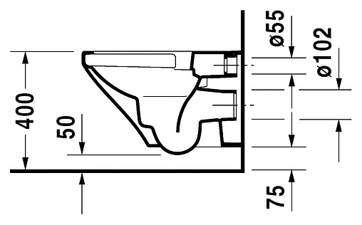 Унитаз подвесной безободковый Duravit DuraStyle белый 2538090000