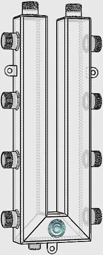 Коллектор распределительный кольцевой 4 контура 1&quot;н x 1&quot;н Север-KLK4 1925088