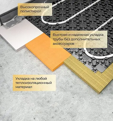 Плита для теплого пола 1100x700x17мм Energoflex Energofloor Pipelock Solo 0,7-1,1 EFRP0/71/1PLKSOL