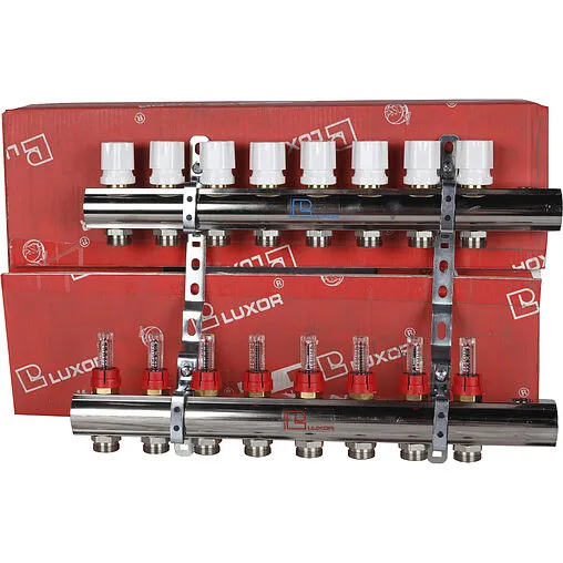 Группа коллекторная с расходомерами 8 отводов 1&quot;в/в x ¾&quot;ек Luxor CD 477/8 15662708N