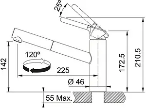 Смеситель для кухни с выдвижным изливом Franke Orbit хром 115.0623.055 Смеситель для кухни с выдвижным изливом Franke Orbit хром 115.0623.055, 2