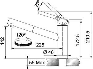 Смеситель для кухни с выдвижным изливом Franke Orbit серый камень/хром 115.0623.141 Смеситель для кухни с выдвижным изливом Franke Orbit серый камень/хром 115.0623.141, 2