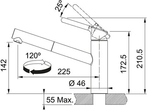 Смеситель для кухни с выдвижным изливом Franke Orbit белый/хром 115.0623.139