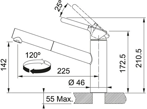Смеситель для кухни с выдвижным изливом Franke Orbit хром 115.0623.055