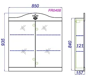Шкаф-зеркало Aqwella Franchesca 85 белый FR0408, 2