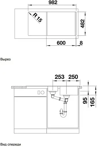 Мойка кухонная Blanco Livit II 6 S 100 нержавеющая сталь 526623