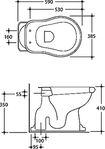 Чаша унитаза Kerasan Retro белый 101001 Чаша унитаза Kerasan Retro белый 101001, 2