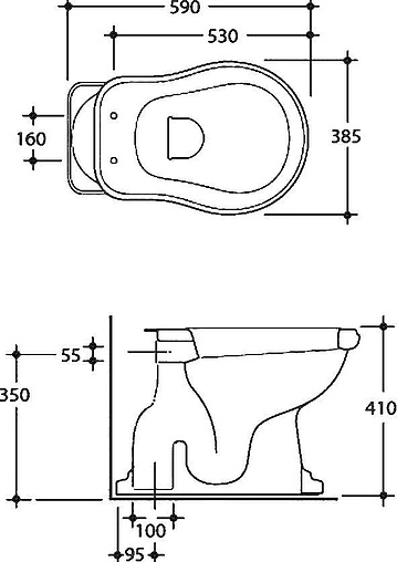 Чаша унитаза Kerasan Retro белый 101001 Чаша унитаза Kerasan Retro белый 101001