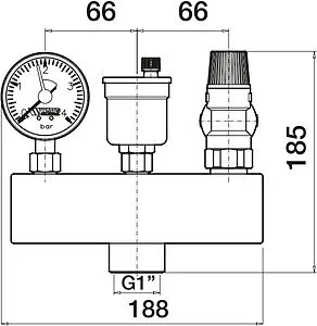 Группа безопасности котла до 200 кВт 1" 3 бар WATTS KSG 30/25M-ISO 10005205 Группа безопасности котла до 200 кВт 1" 3 бар WATTS KSG 30/25M-ISO 10005205, 2