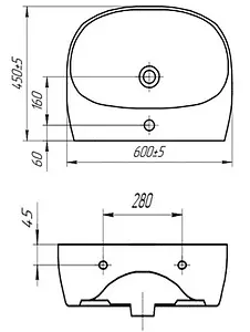 Раковина Cersanit Street Fusion 60 белый S-UM-SFU60/1-w Раковина Cersanit Street Fusion 60 белый S-UM-SFU60/1-w, 2