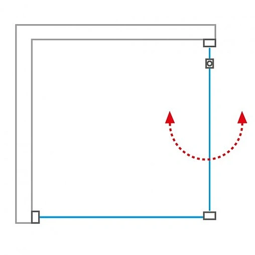 Душевое ограждение 1100x900мм прозрачное стекло Roltechnik Exclusive Line ECDO1N+ECDBN/1100*900 562-1100000-00-02+563-9000000-00-02