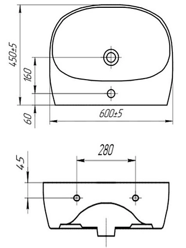 Раковина Cersanit Street Fusion 60 белый S-UM-SFU60/1-w