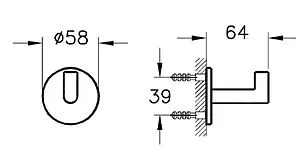 Крючок VitrA Origin медь A4488426 Крючок VitrA Origin медь A4488426, 2
