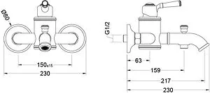 Смеситель для ванны Aquatek Классик полированное золото AQ1540PG Смеситель для ванны Aquatek Классик полированное золото AQ1540PG, 2