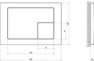 Клавиша смыва для унитаза Cersanit Corner 64107 хром матовый Клавиша смыва для унитаза Cersanit Corner 64107 хром матовый, 2