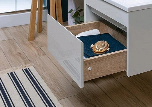 Тумба-умывальник подвесная над стиральной машиной Aquanet Токио 130 R белый 00236916+00235502