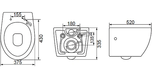 Унитаз подвесной безободковый BelBagno Prospero белый BB507B