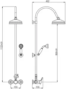 Душевая система со смесителем для душа Rav Slezak Labe бронза/белый L081.5/3SM Душевая система со смесителем для душа Rav Slezak Labe бронза/белый L081.5/3SM, 2