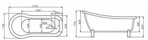 Ванна акриловая отдельностоящая BelBagno 170x73 BB20-1700 Ванна акриловая отдельностоящая BelBagno 170x73 BB20-1700, 4